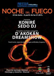 Cartel de Noche del Fuego · Santiago y Zaraiche, 2019