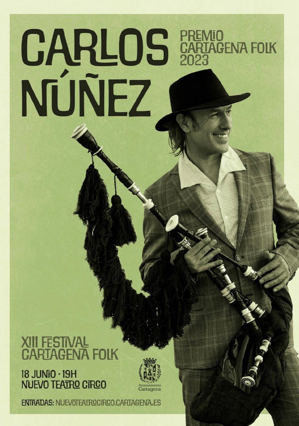 Cartel de Carlos Núñez · Cartagena Folk, 2023